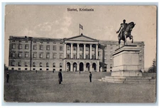 Kristiania (Oslo) Norway Postcard People Walking Steamship Molo Longo 1921