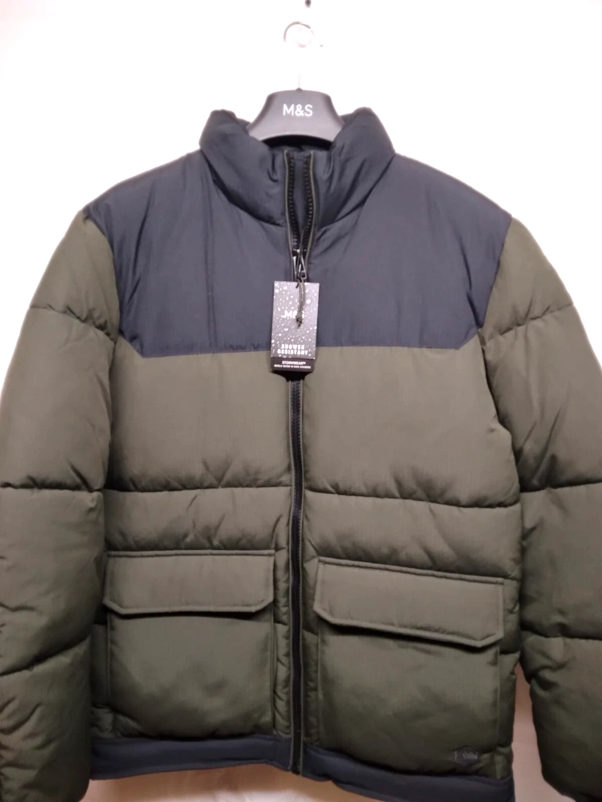 M&S mens stormwear padded puffer jacket size M new with tag