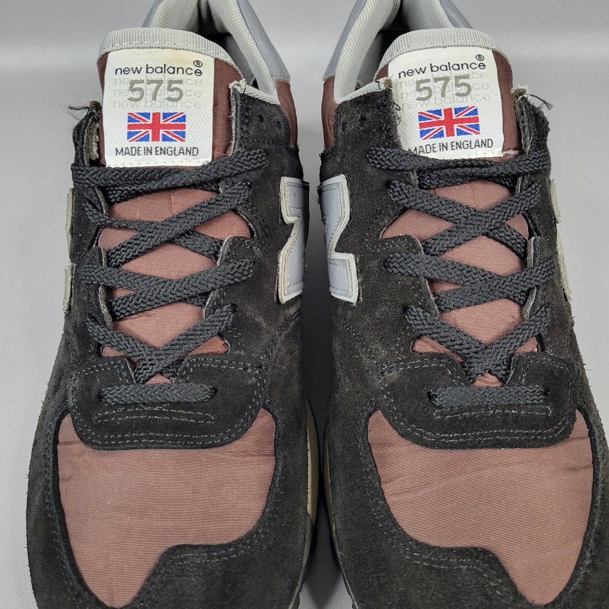 New Balance 575 Made in England Shoes Black Gray Low Top Sneaker 