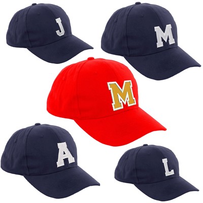 letter baseball caps