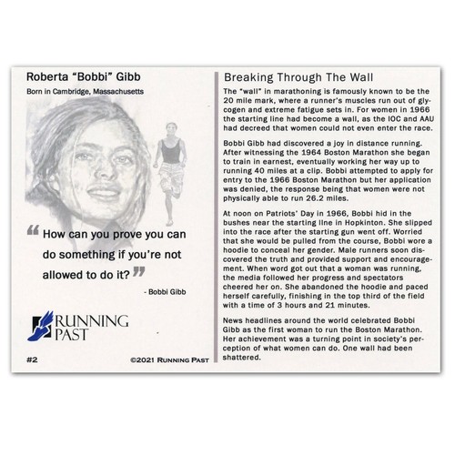 Bobbi Gibb Autographed Card - 1st Woman To Run The Boston Marathon - 1966 - Picture 2 of 3