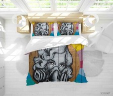3D Woman Round Rectangle Quilt Cover Set Duvet Cover Bedding Pillowcases 861
