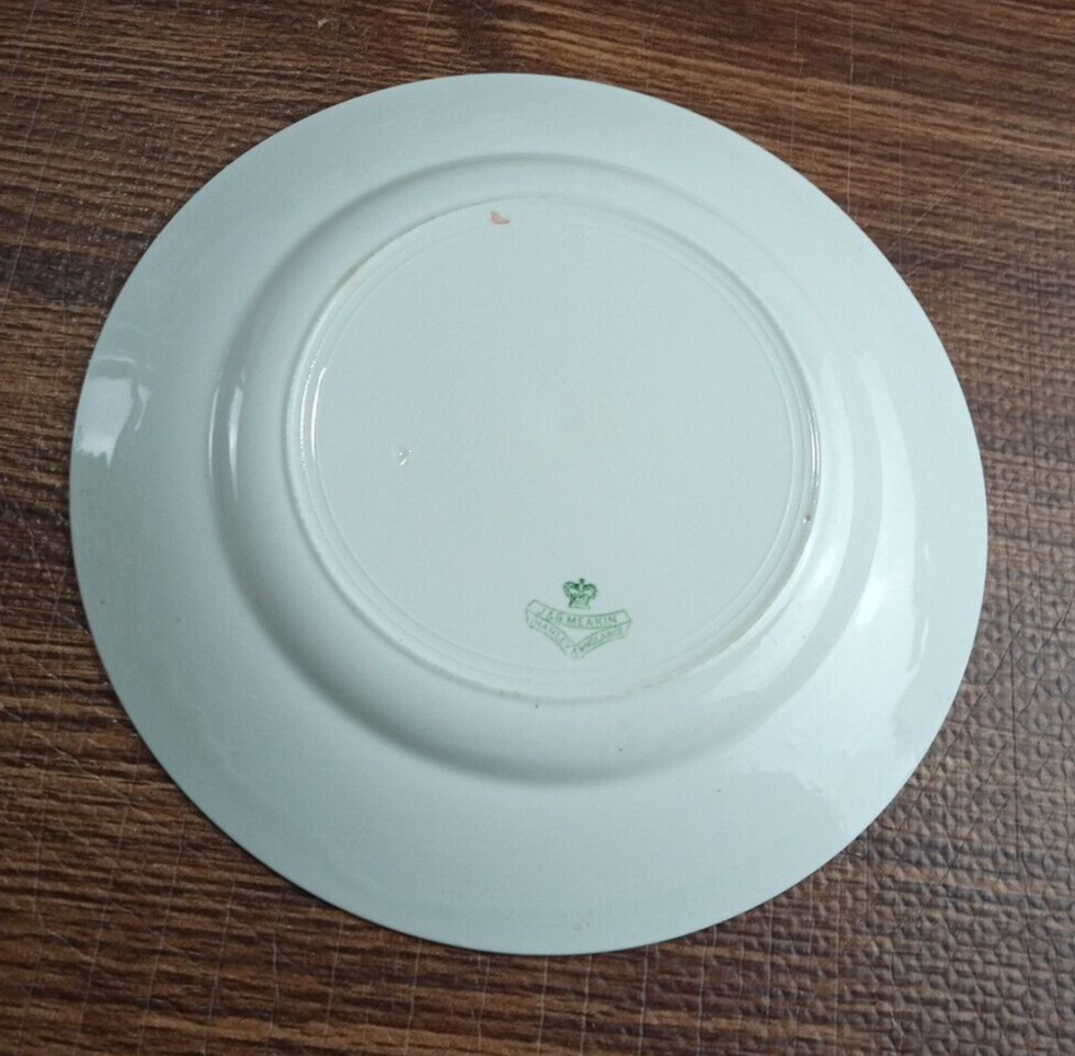 J & G MEAKIN ENGLAND  Dinner Plates 10” Flowers On Yellow Border set of 3