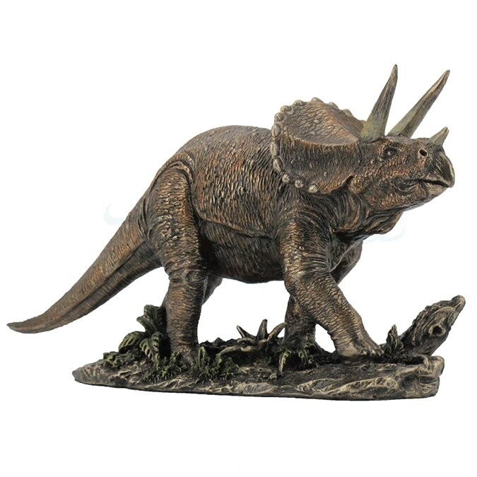 Triceratops facon bronze statue sculpture dinosaure collectionneur art ancien