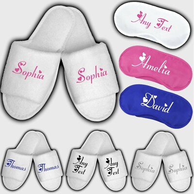 Sleepover Kids Spa Slippers Slumber Party Sleep Mask Set Boys Girls Child 