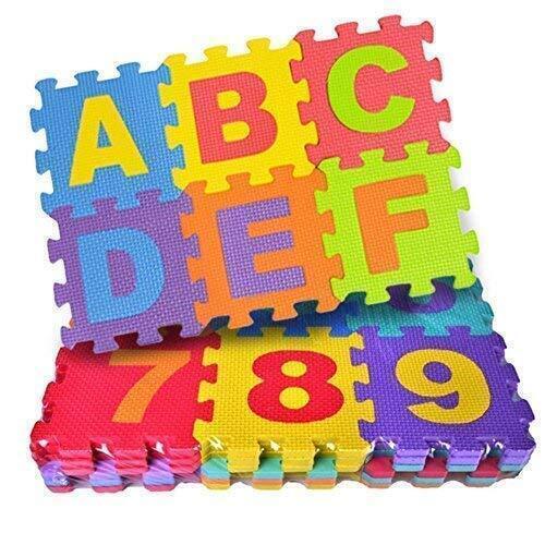 36 Pieces Mini Puzzle Foam Mat for Kids, Interlocking Learning Alphabet & Number - 第 1/5 張圖片