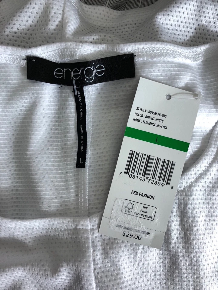 Женская майка Energie Jersey Ambition Builds Success галстук на талии белая размер L - Изображение 4 из 4