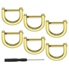 6 Pcs 9/16" D-Rings Screw in Shackle Horseshoe U Shape D Ring Gold