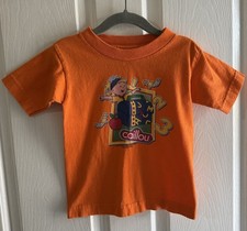 Y2K Caillou T Shirt Toddler 3T Orange Pre-School VTG Cartoon Kids 123
