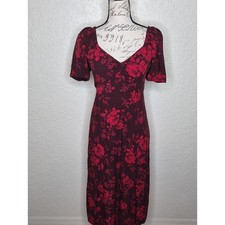 GAP Floral Puffed Sleeve Dress Red Size XS