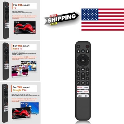 Black Remote Control for Smart TVs Designed with Six Shortcut Function Keys