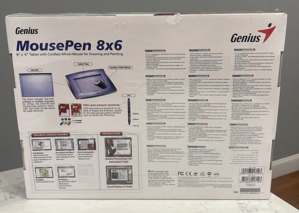 Genius MousePen 8x6-Inch Graphic Tablet W/Cordless Wheel Mouse Windows 7 Mac - Image 2 of 4