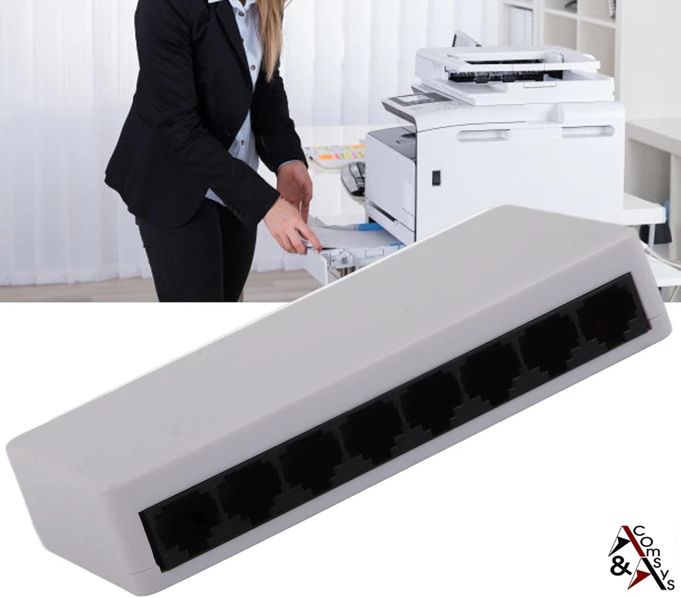 Switch 8 Port RJ45 Fast Ethernet 10/100 Mbit Netzwerk Hub LAN DSL + Netzteil - Bild 4 von 4