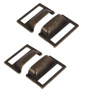 4 Etikettenhalter Griffe Etikettenrahmen SchubladenknöPfe Bronzeton 80X52Mm