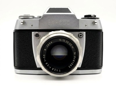 Ihagee Exa 500 + Carl Zeiss Jena Q1 50mm f/2.8 Kit Set Analog SLR 35mm Kamera