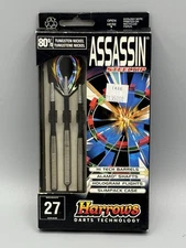 Vintage Dart Set Harrows Assassin Steeltip Darts 27 Grams