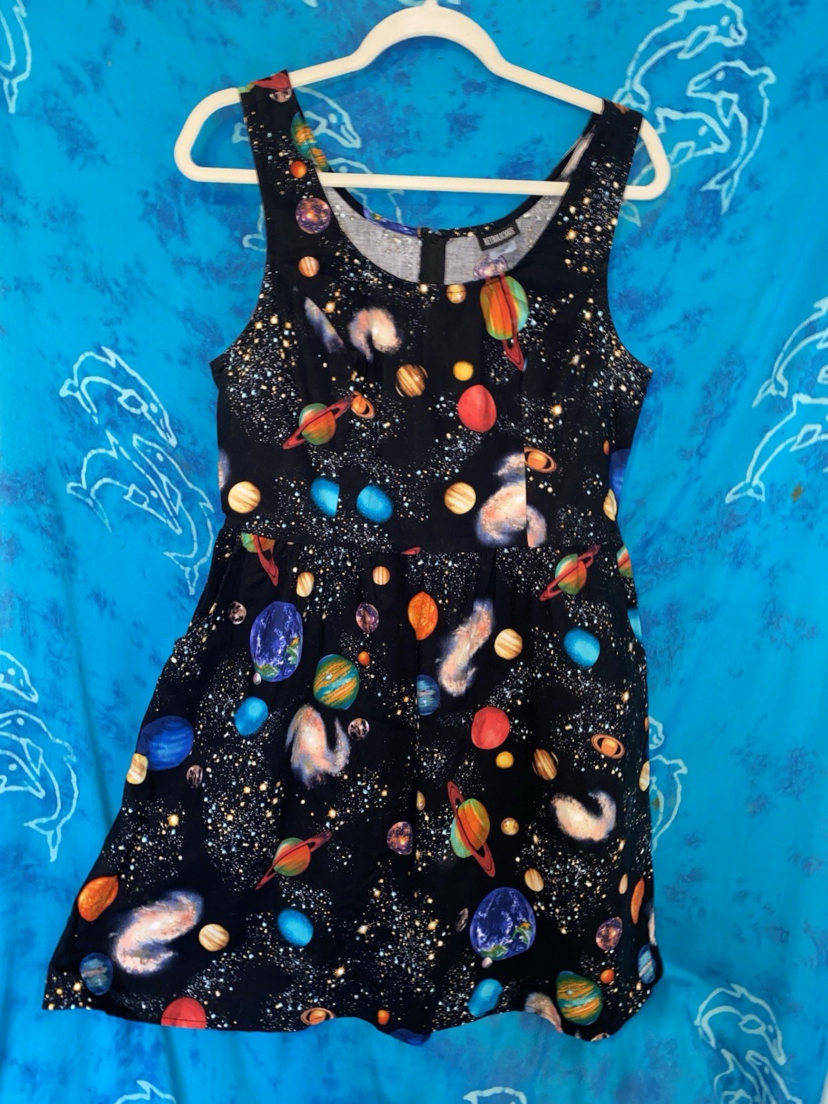 Retrolicious Bright Outer Space Planets Star Blac… - image 1