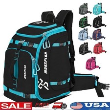 Ski Boot Backpack Waterproof Durable Storage Ski Helmet Goggles Snowboard Gear