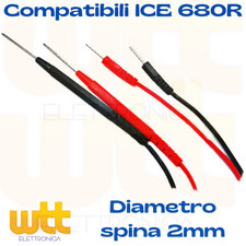 Coppia puntali per tester analogico x ICE 680R compatibili cavo 50cm spine 0.2mm