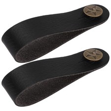 2pcs PU Leather Headstock Strap Adapter Guitar Neck Strap Button Tie