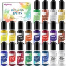 Alcohol Ink Set - Vibrant Colors High Concentrated Alcohol-Based Ink, Concent...