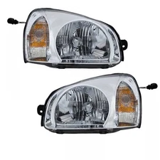 For 03-06 Santa Fe Halogen Headlight Headlamp Head Light Lamp with Bulb SET PAIR