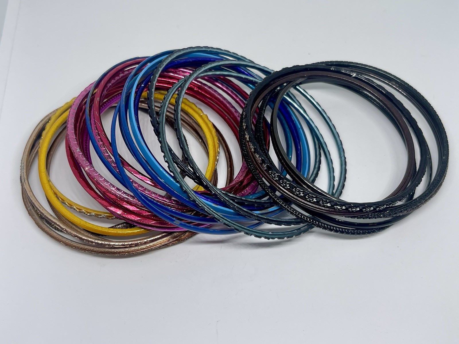 Bangle Bracelet Stack Over 30 Mixed Metallics Col… - image 7