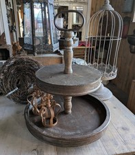 ETAGERE TABLETT HOLZ ANTIK VINTAGE COTTAGE LANDHAUSSTIL METALL 44cm KÜCHENDEKO