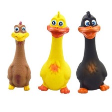 Rubber Chicken Screaming Shrilling Puppy Chewing
