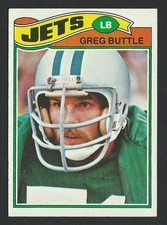 1977 Topps #186 GREG BUTTLE New York Jets ROOKIE CARD - Crease Free - 12. rookie card picture