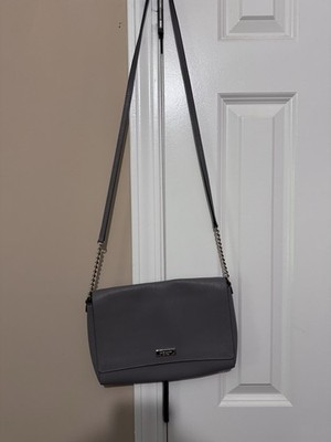 Kate Spade New York Gray Logo Crossbody Bag Chain Strap Magnetic, Lined Pockets