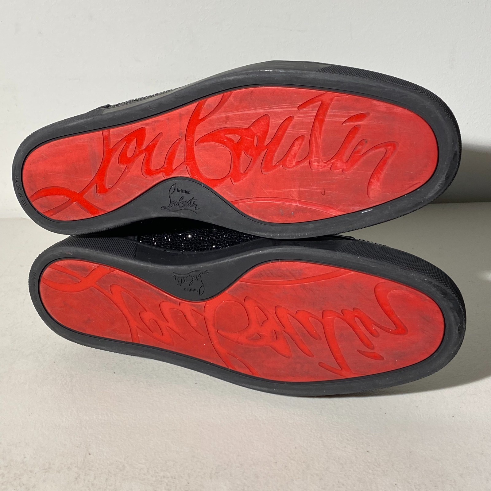 Size 45 EU / 12 US - Christian Louboutin Louis Crystal Strass Black Suede image 7