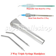 Pulverizador de aire dental de 3 vías triple jeringa pieza de mano 2 boquillas tubos puntas 3 tipos