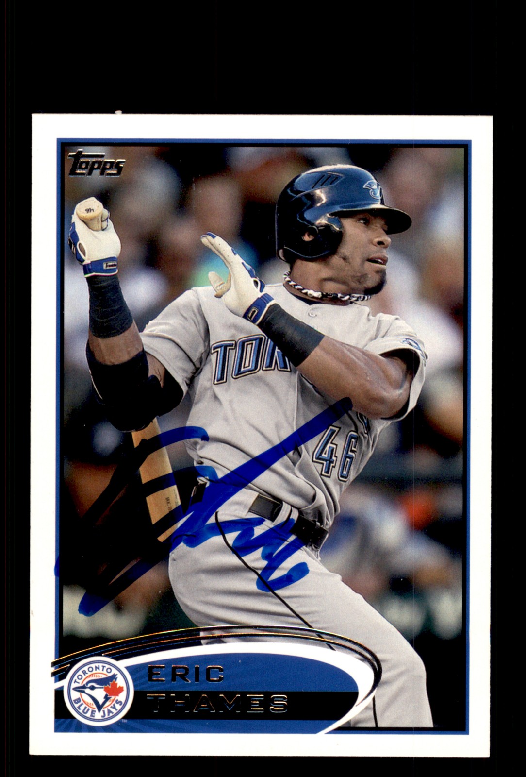 Signed Baseball Card Auto Eric Thames 2012 Topps #293 Toronto Blue Jays