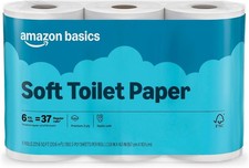 2-Ply Soft Toilet Paper, 6 Rolls (1 Pack of 6), Equivalent to 37 Regular Rolls