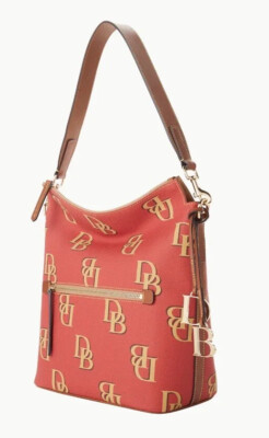 Dooney Bourke Monogram Large Sac Shoulder Bag Red