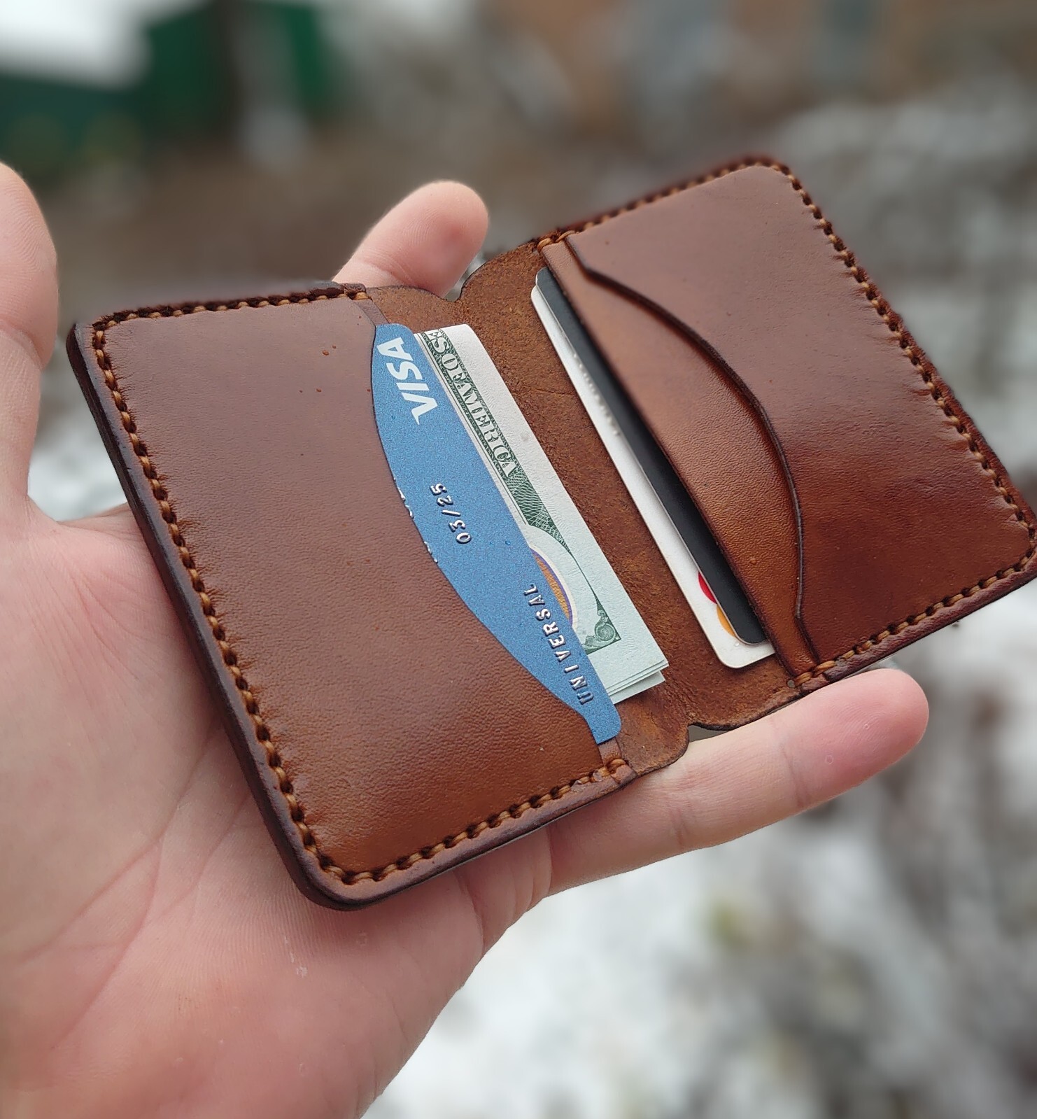 Victorinox Leather Credit Card Sleeve Holder Slim Leather Wallet handmade eBay