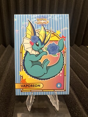 Glass Window Vaporeon - Cracked Ice Holo - Let's Go Eevee Database - Pokemon NM