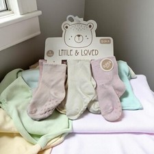 Little  Loved Baby Girls' 6-Pack-Super Soft - No Slip Socks - 12-24 month