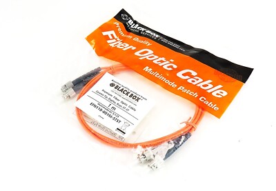 Black Box EFN110-001M-STST 1 Meter Fiber Optic Cable Ceramic Tip Duplex NEW
