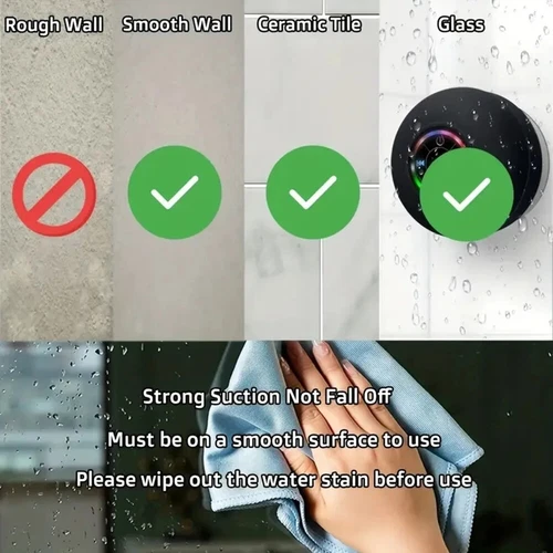Waterproof Bluetooth Shower Speaker Bathroom Portable Wireless Hand-free Call - Picture 10 of 17