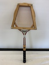Vintage Wilson Jimmy Conners Wooden Tennis Racket Strata-Bow Model W/ Head Press