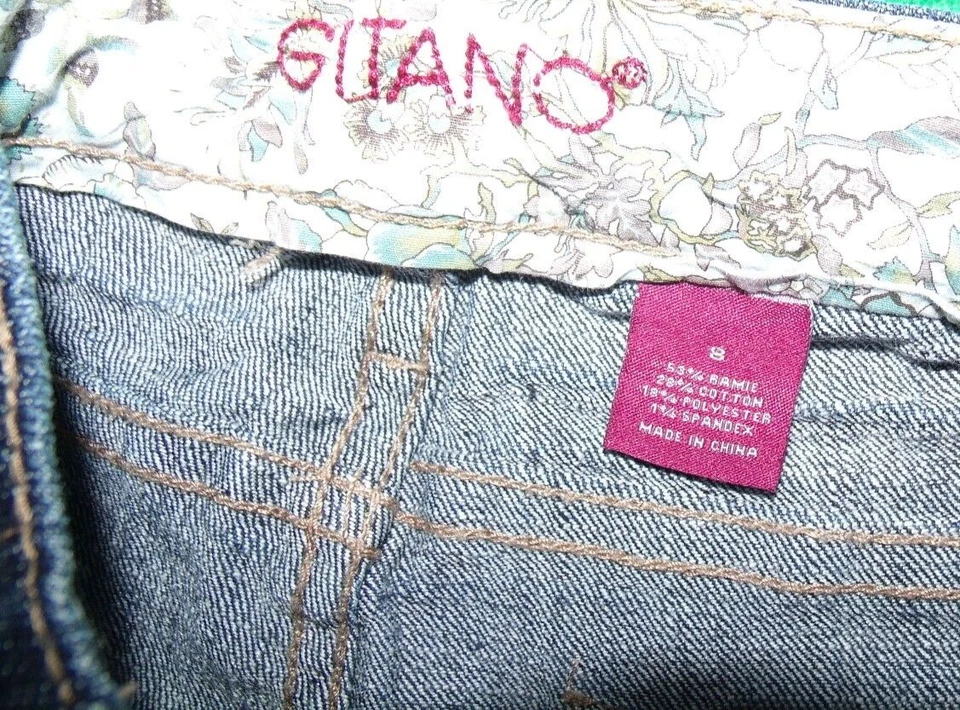 Женские джинсы Gitano Ramie смесь расклешенный синий джинсовой ткани размер 8 - Изображение 2 из 4