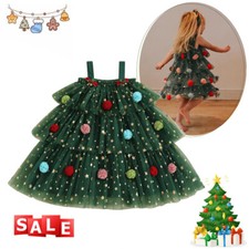 Toddler Baby Girl Christmas Dress Star Sequin Layered Tutu Dress Girls Cake