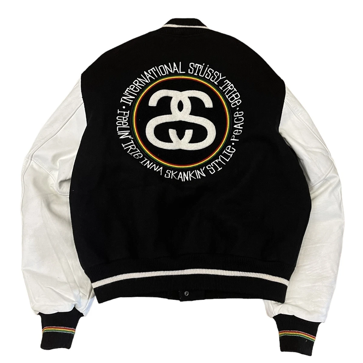 Vintage International Stussy Tribe Gear Varsity Jacket Sz XL Made