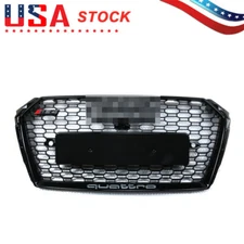 For 2017-2018 Audi A4/S4 B9 RS4 Style Honeycomb Mesh Hex Grille Black W/ Quattro
