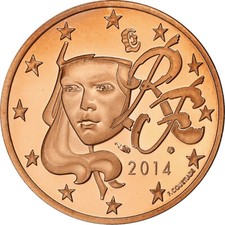 [#376518] France, 5 Euro Cent, 2014, Copper Plated Steel, UNC
