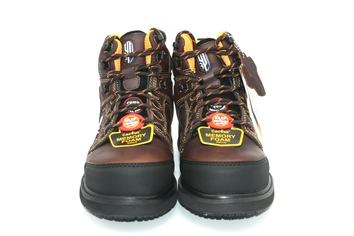 CACTUS FOOTWEAR WORK BOOT 6080C DARK BROWN FIT FOR COMFORT SLIP