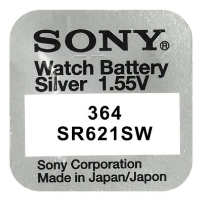 Pila Botón / Moneda Original SONY 364 (sr621sw) de 1,55 V. Litio Blister b63