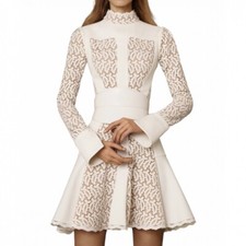 ALEXANDER MCQUEEN WHITE BRODERIE LACE DRESS SIZE IT 42